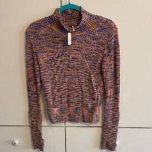 Free People Multicolor Cowl Neck Sweater